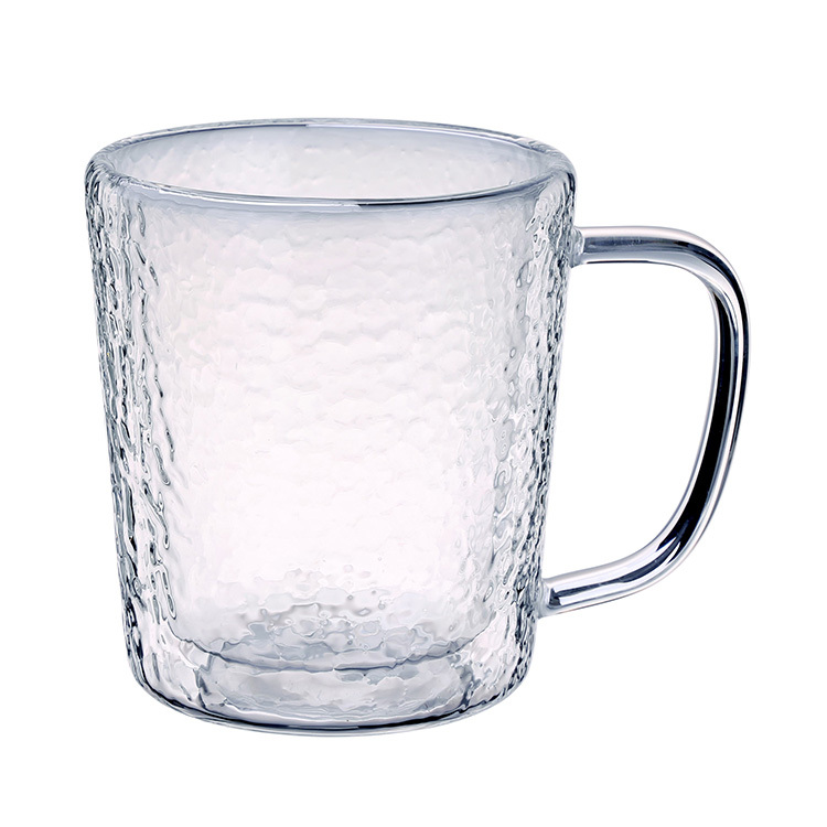 鎚目紋雙層玻璃馬克杯(400ml)