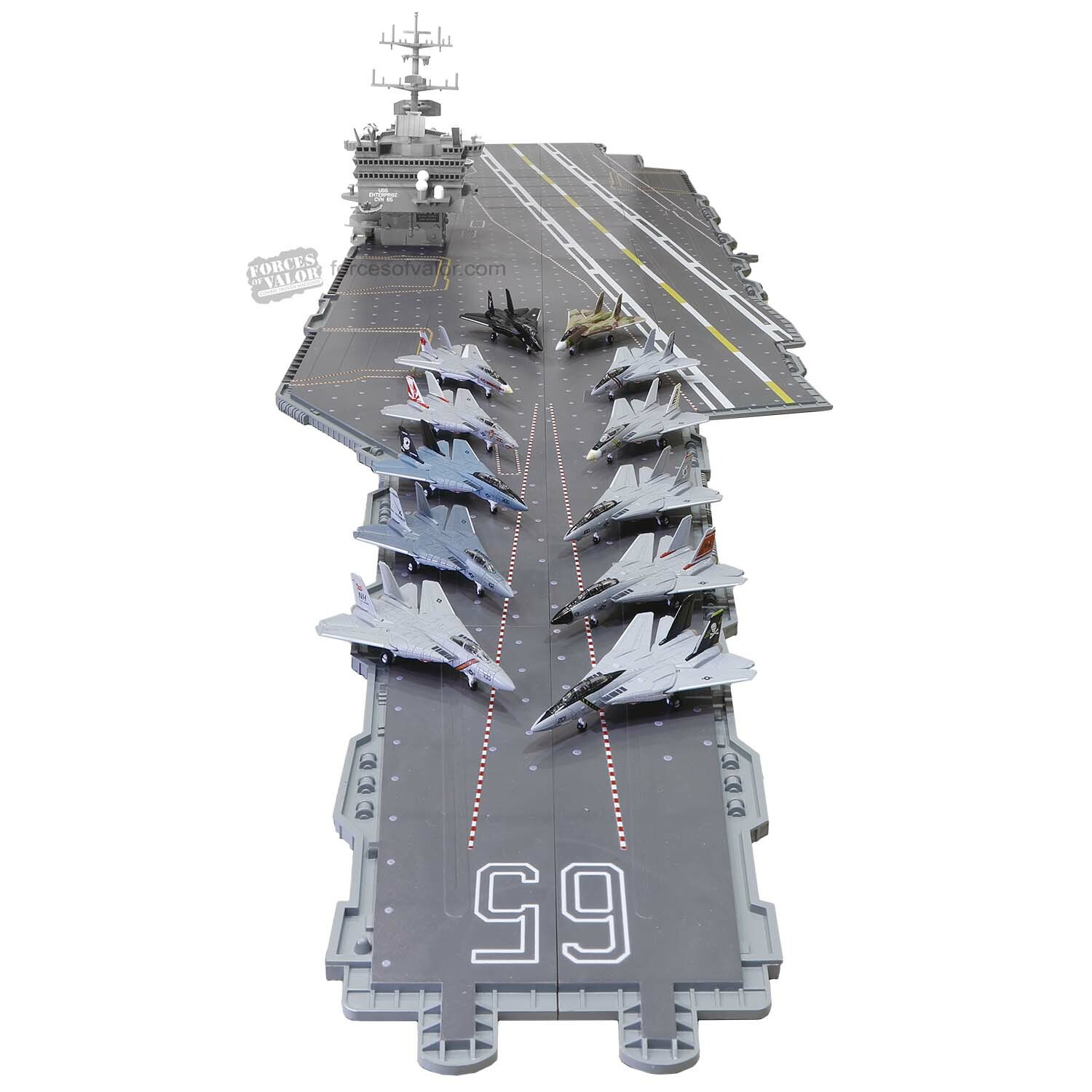 Forces of Valor : 1/200 美國海軍陸戰隊 企業號航空母艦 CVN-65 甲板 + 傳奇的 F-14 雄貓式戰鬥機