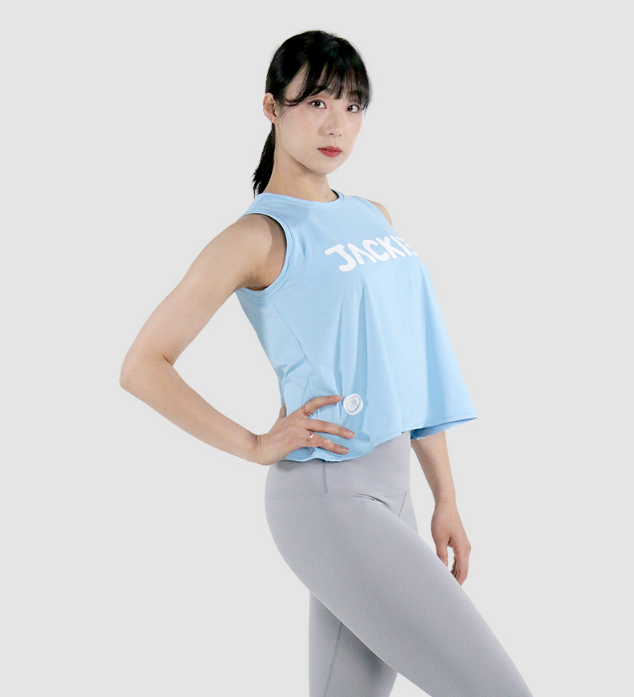 JACKIE天空藍色無袖運動背心