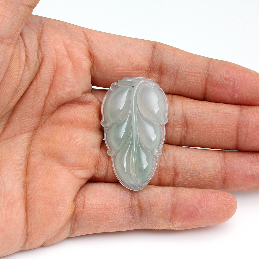 【雅紅珠寶】事業有成天然冰種綠翡翠玉墜項鍊-葉子-N0298