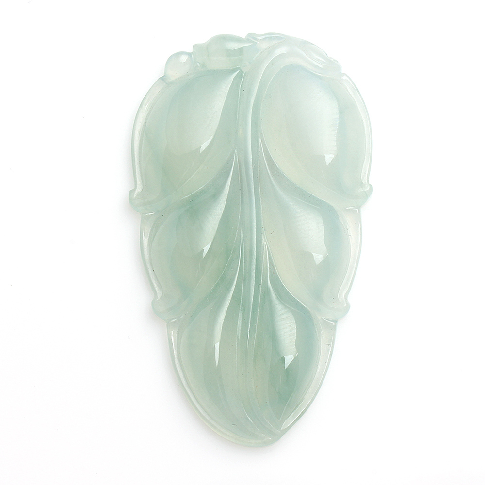 事業有成天然冰種綠翡翠玉墜項鍊-葉子-雅紅珠寶