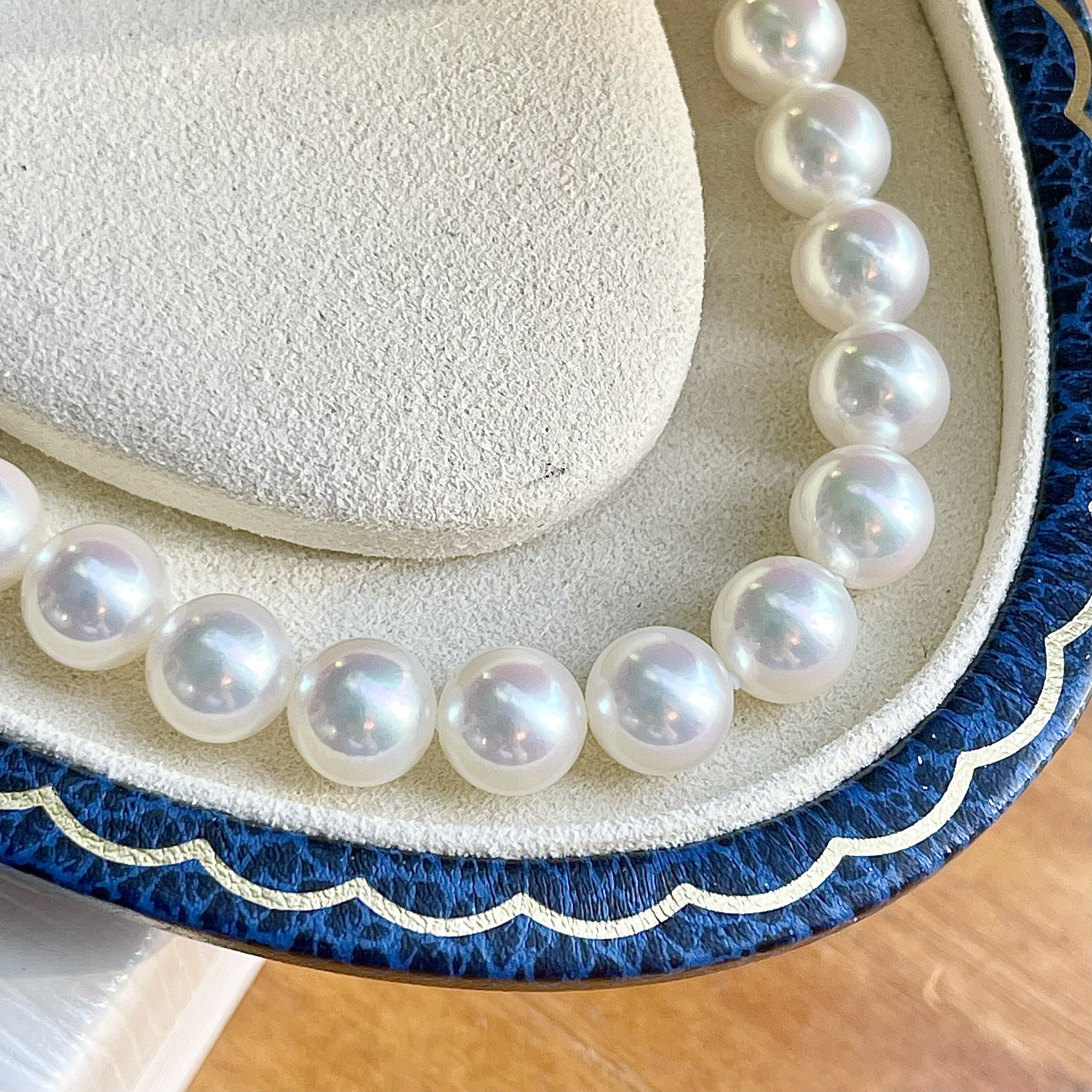 寶石級光輝- 無調色Akoya珍珠項鍊 7.5-8mm (帶雪白珠證書)