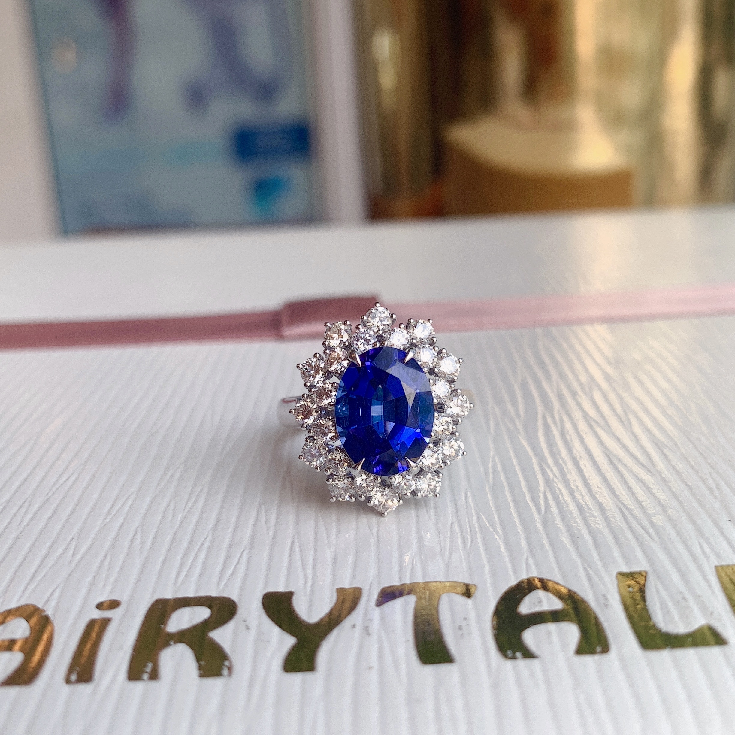 18K坦桑石鑽石吊墜/戒指兩用款- 5A色 （帶GUILD證書）