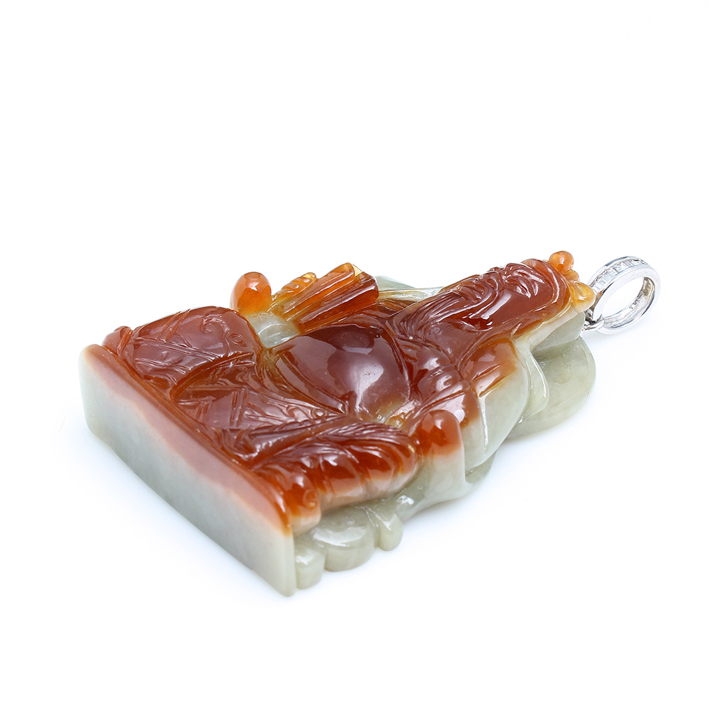 正氣凜然天然紅翡翠項鍊-關公-雅紅珠寶