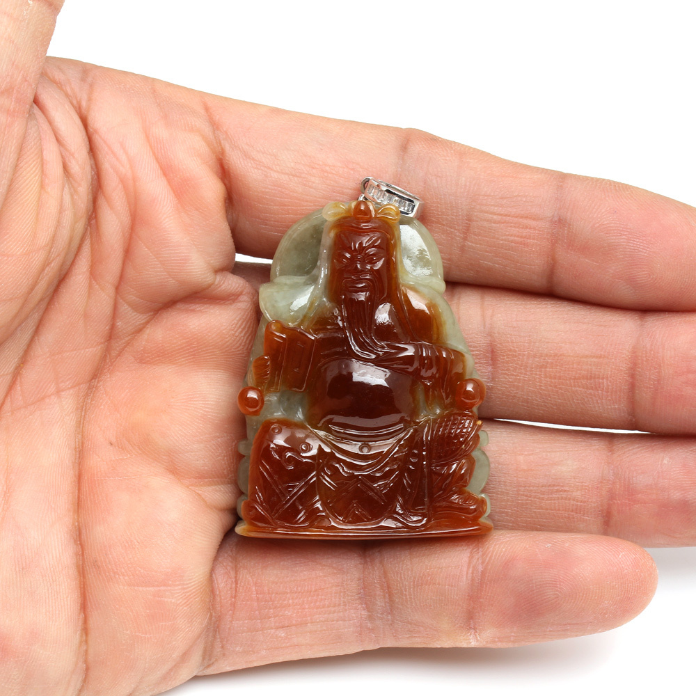 正氣凜然天然紅翡翠項鍊-關公-雅紅珠寶