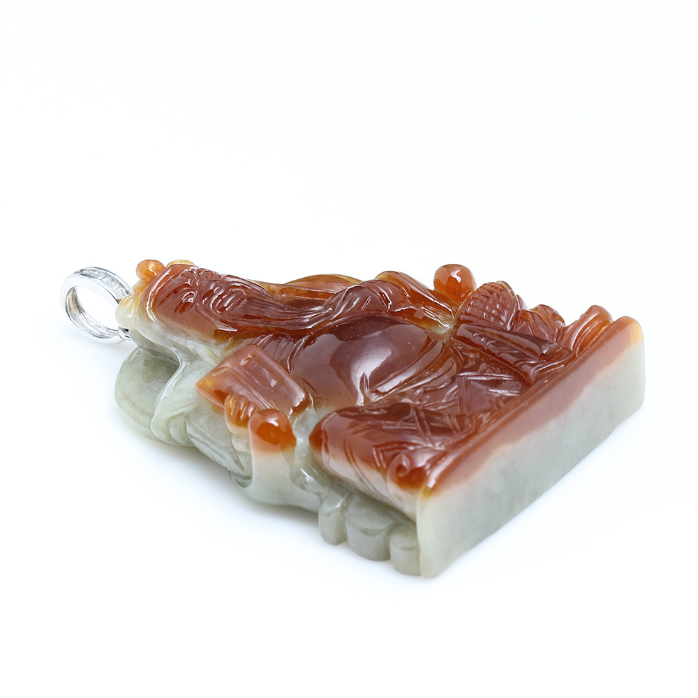 正氣凜然天然紅翡翠項鍊-關公-雅紅珠寶