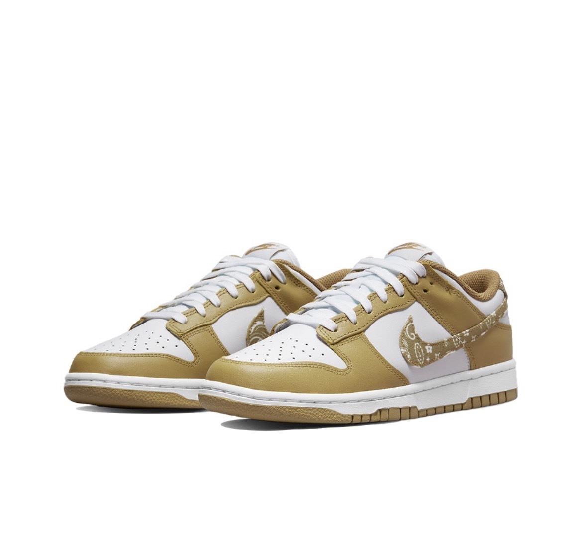 Nike Dunk Low ESS "Barley Paisley" 白金 香檳金 白黃 女款 變形蟲 低筒