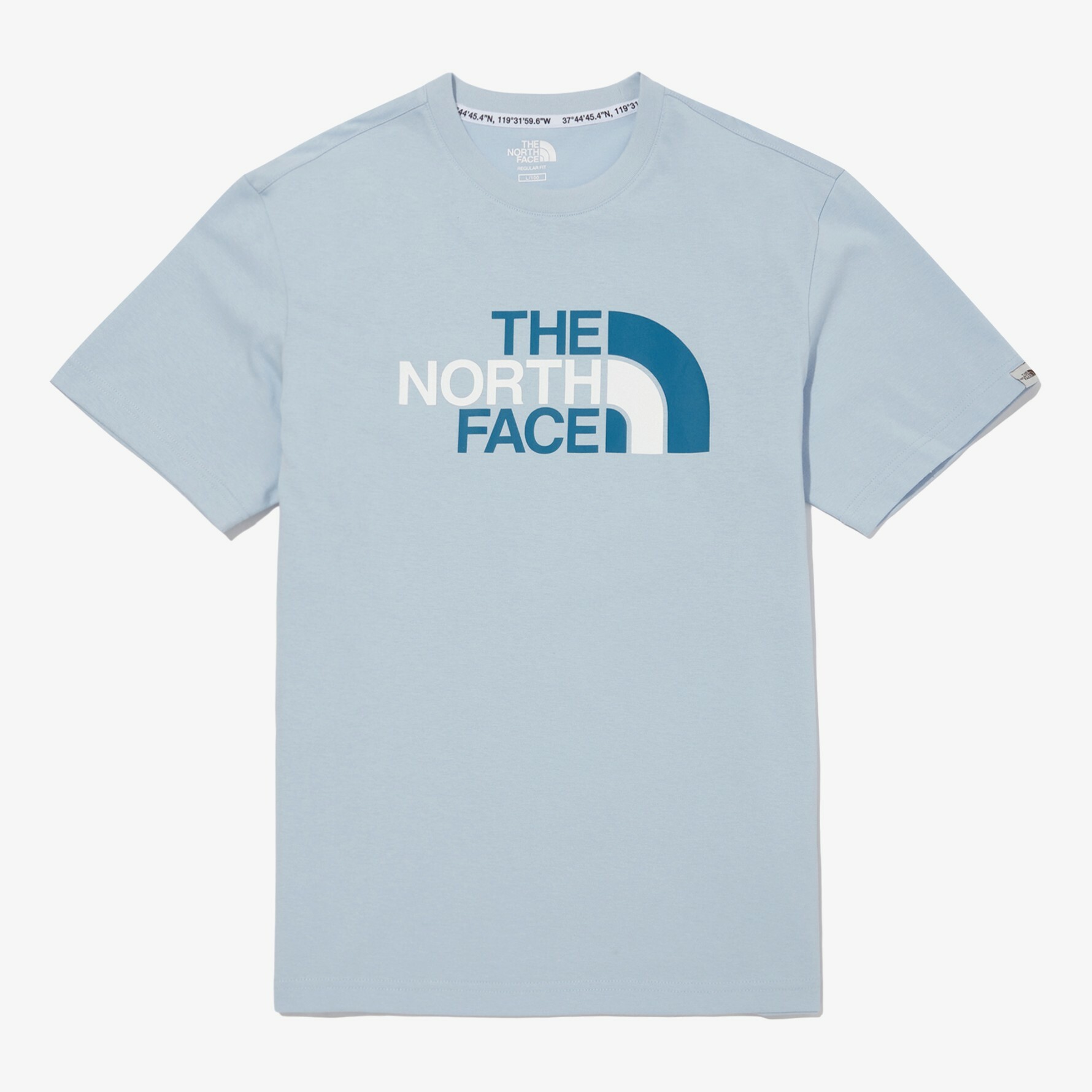 THE NORTH FACE RETRO LOGO EX 淺藍 拚色LOGO 短袖 短T NT7UN17M