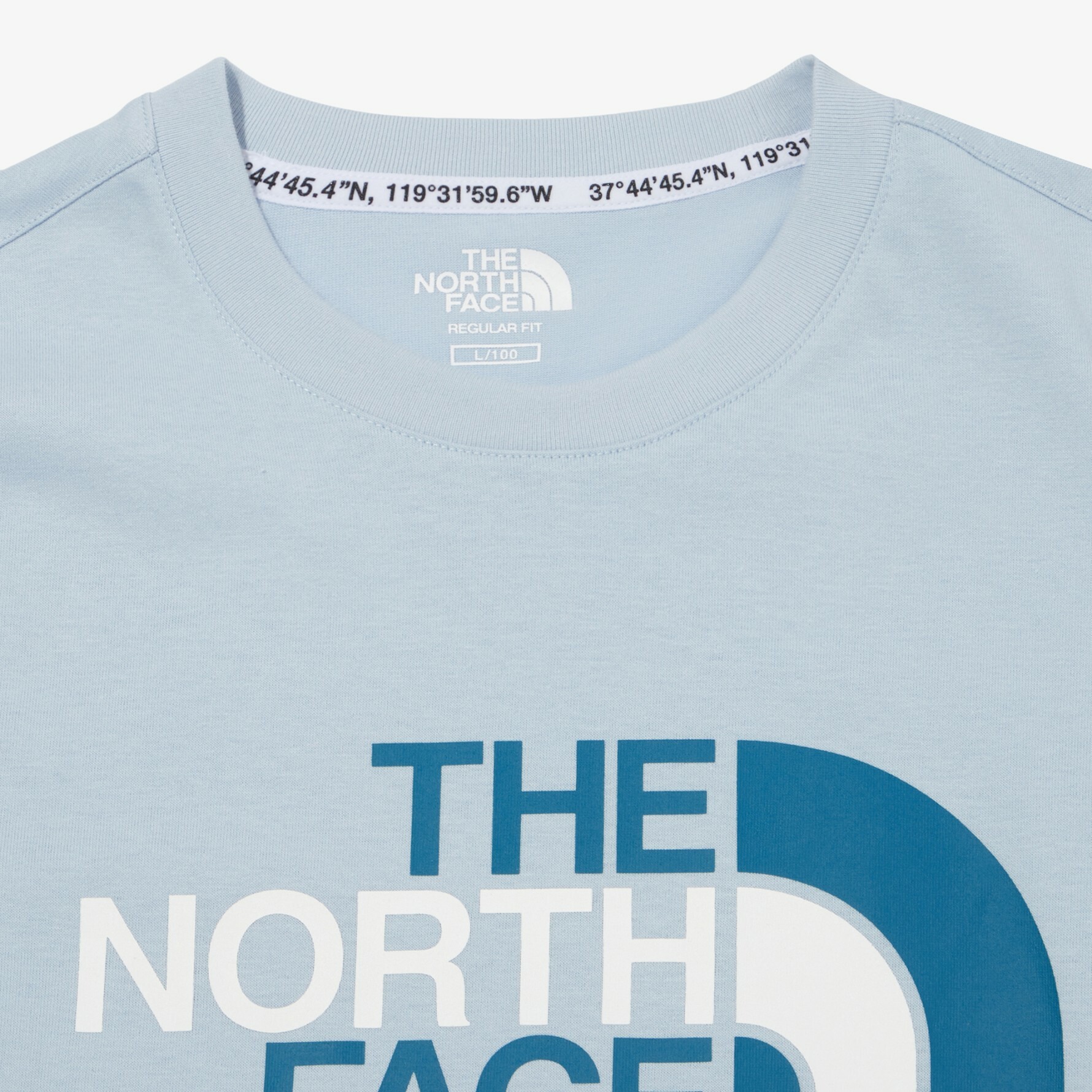 THE NORTH FACE RETRO LOGO EX 淺藍 拚色LOGO 短袖 短T NT7UN17M
