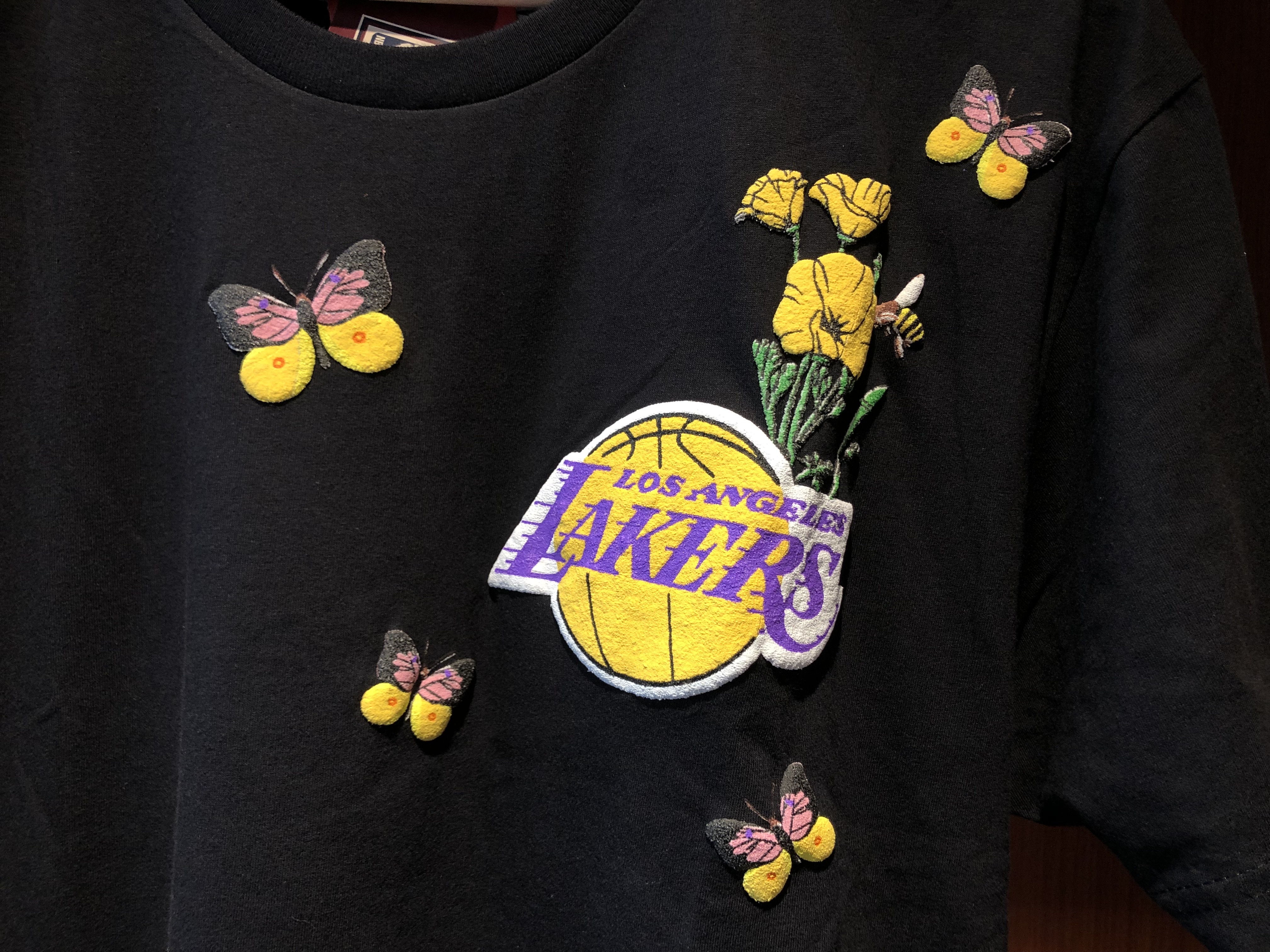 NBA短袖 Los Angeles Lakers butterfly 湖人蝴蝶黑 M&N Tee 棉質 全新