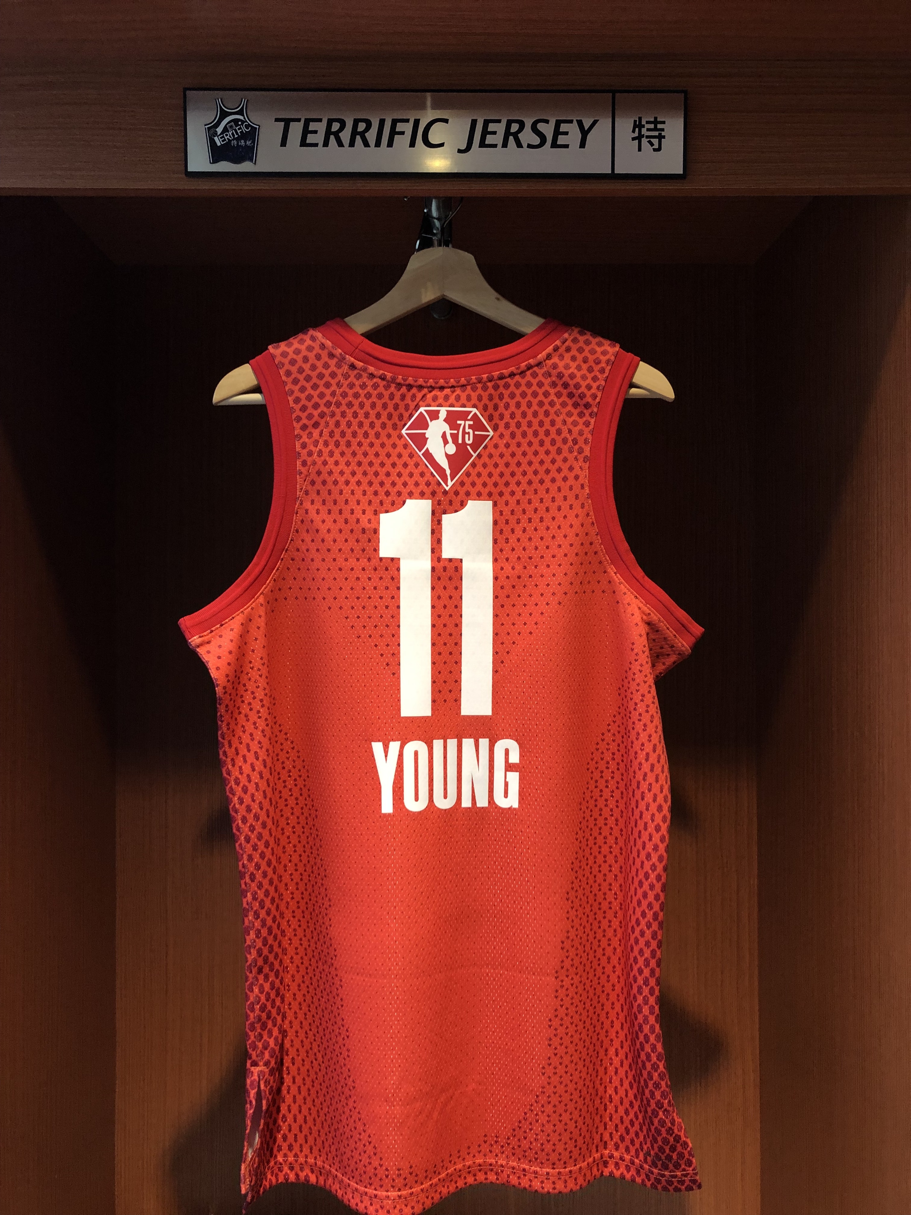 NBA球衣 Trae Young 21-22 明星賽 紅 75周年 鑽石標 All Star Jordan Swingman 球迷版 熱轉印 全新