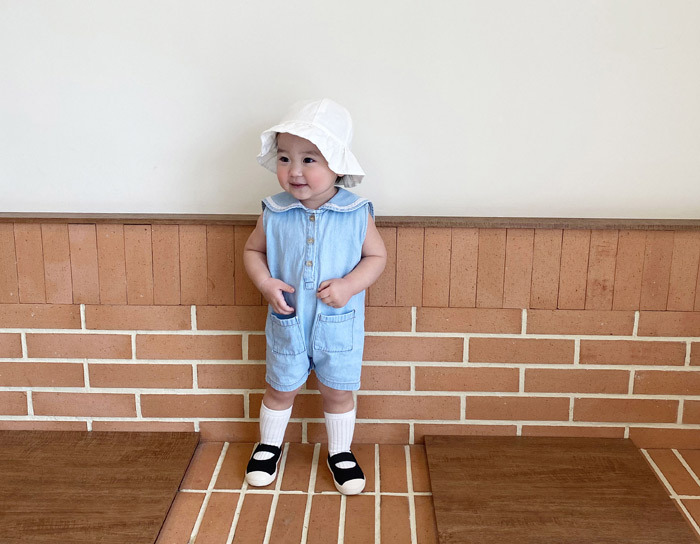 bebe nine 淺藍色水手連身褲