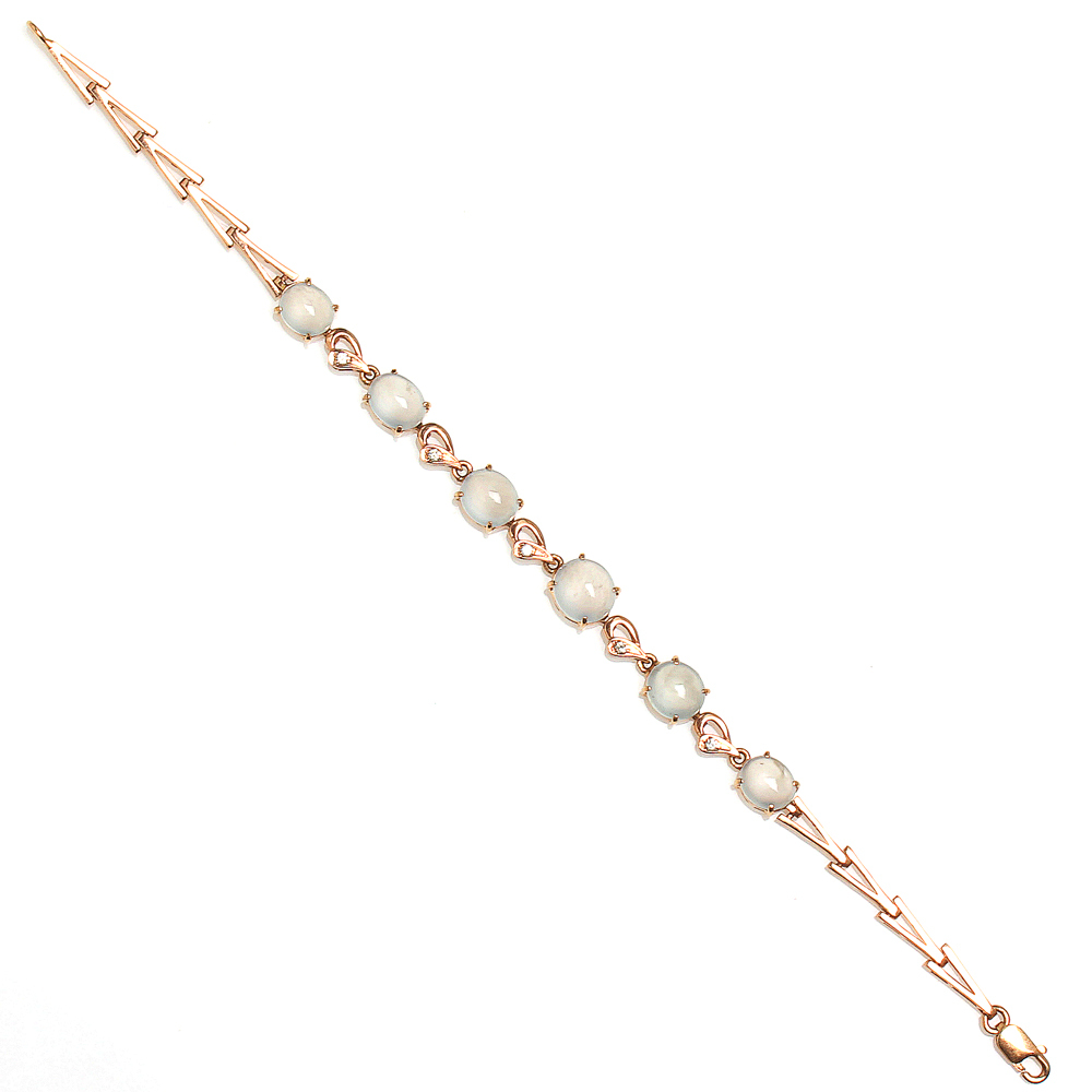 【雅紅珠寶】完美無暇天然玻璃種放光翡翠手鏈-E0046