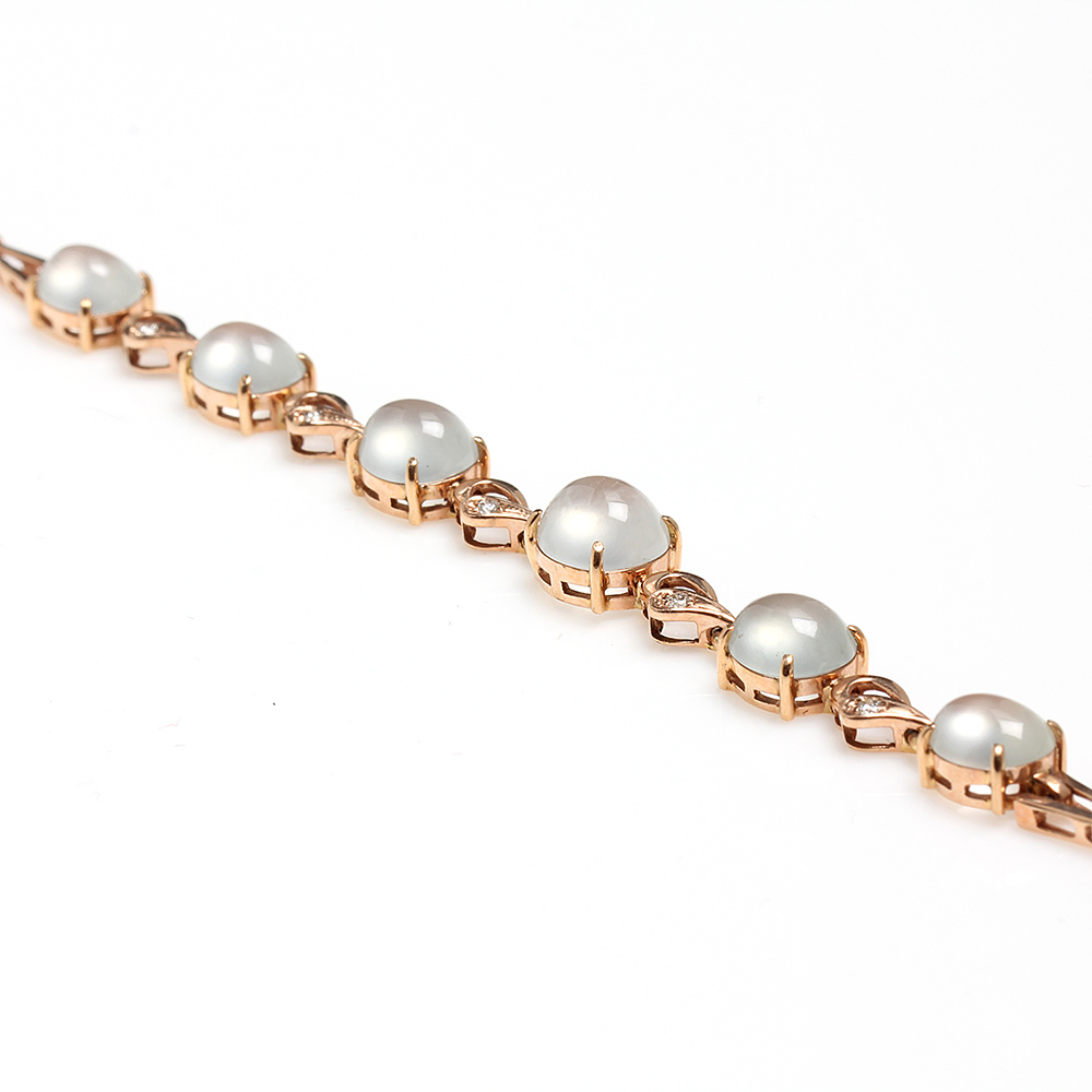 【雅紅珠寶】完美無暇天然玻璃種放光翡翠手鏈-E0046