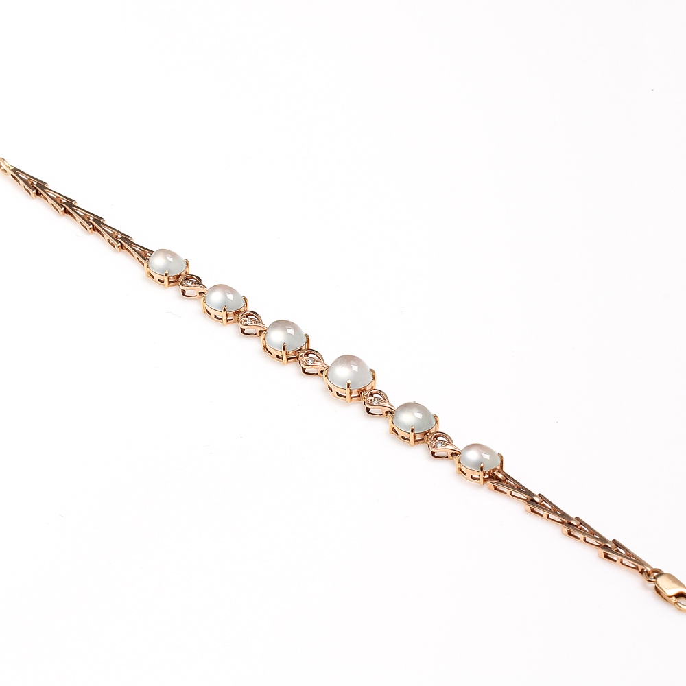 完美無暇天然玻璃種放光翡翠手鏈-雅紅珠寶