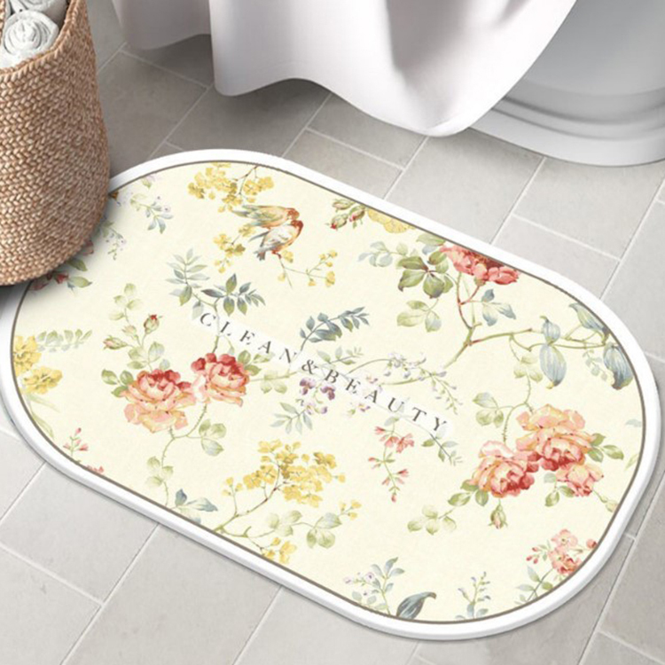 水彩花 硅藻土地墊