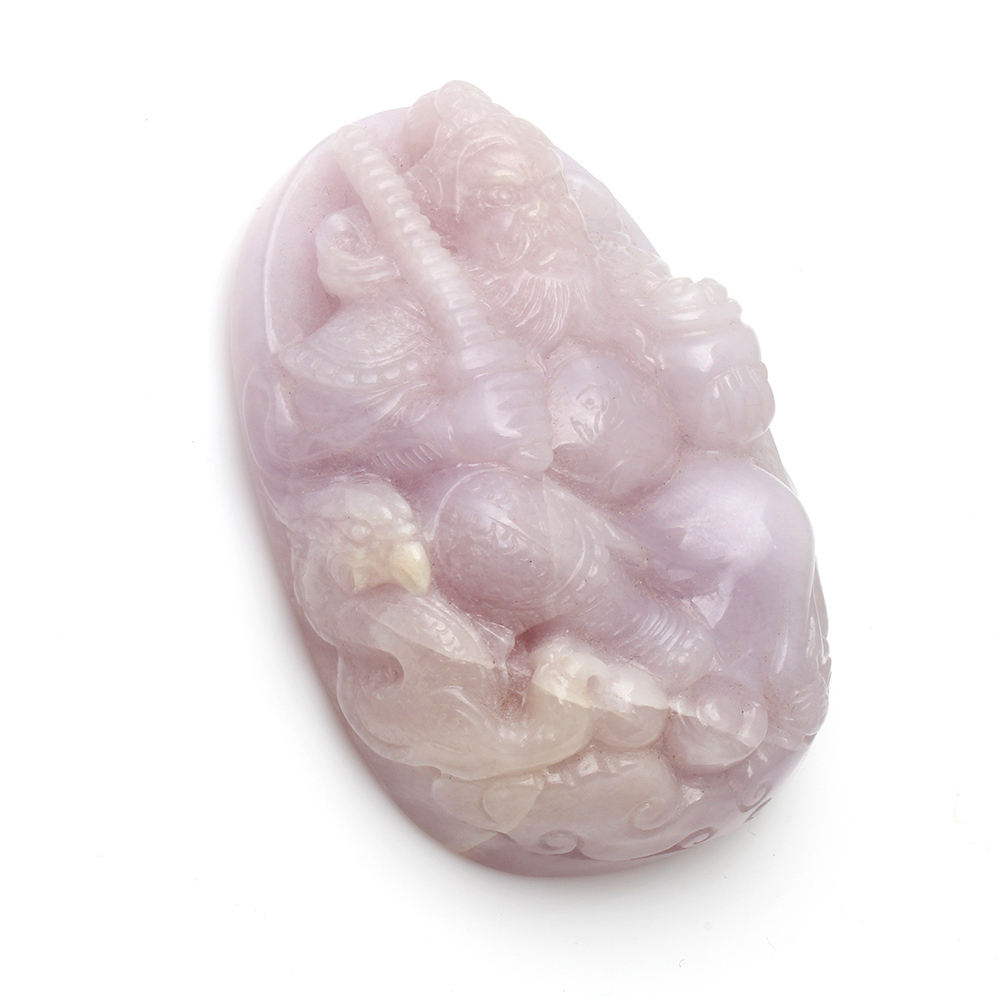 武財神趙光明天然全滿紫蘿蘭翡翠玉墜項鍊-雅紅珠寶