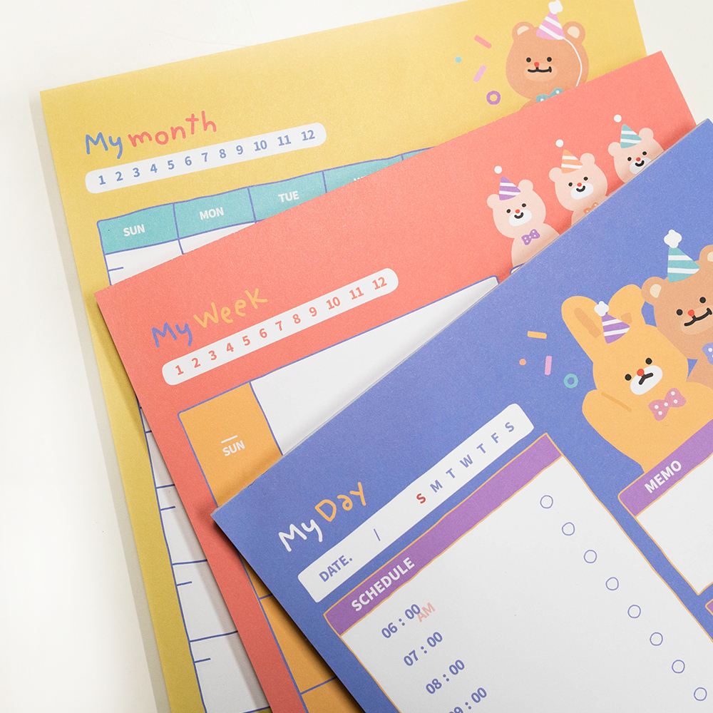 Khakiz B5 Notepad－Schedule Series (Korean Stationery Brand)