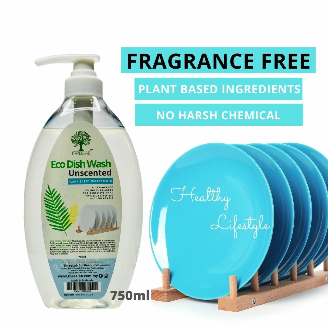 ThreeLab Eco Unscented Dish Wash 750ml