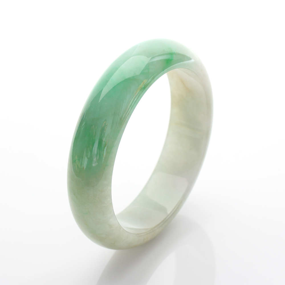 天然冰糯種正陽綠翡翠手鐲-#19-雅紅珠寶