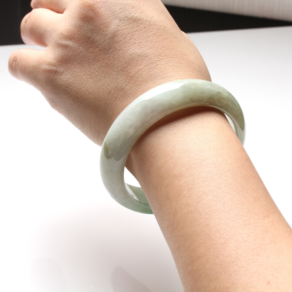 天然冰糯種正陽綠翡翠手鐲-#19-雅紅珠寶