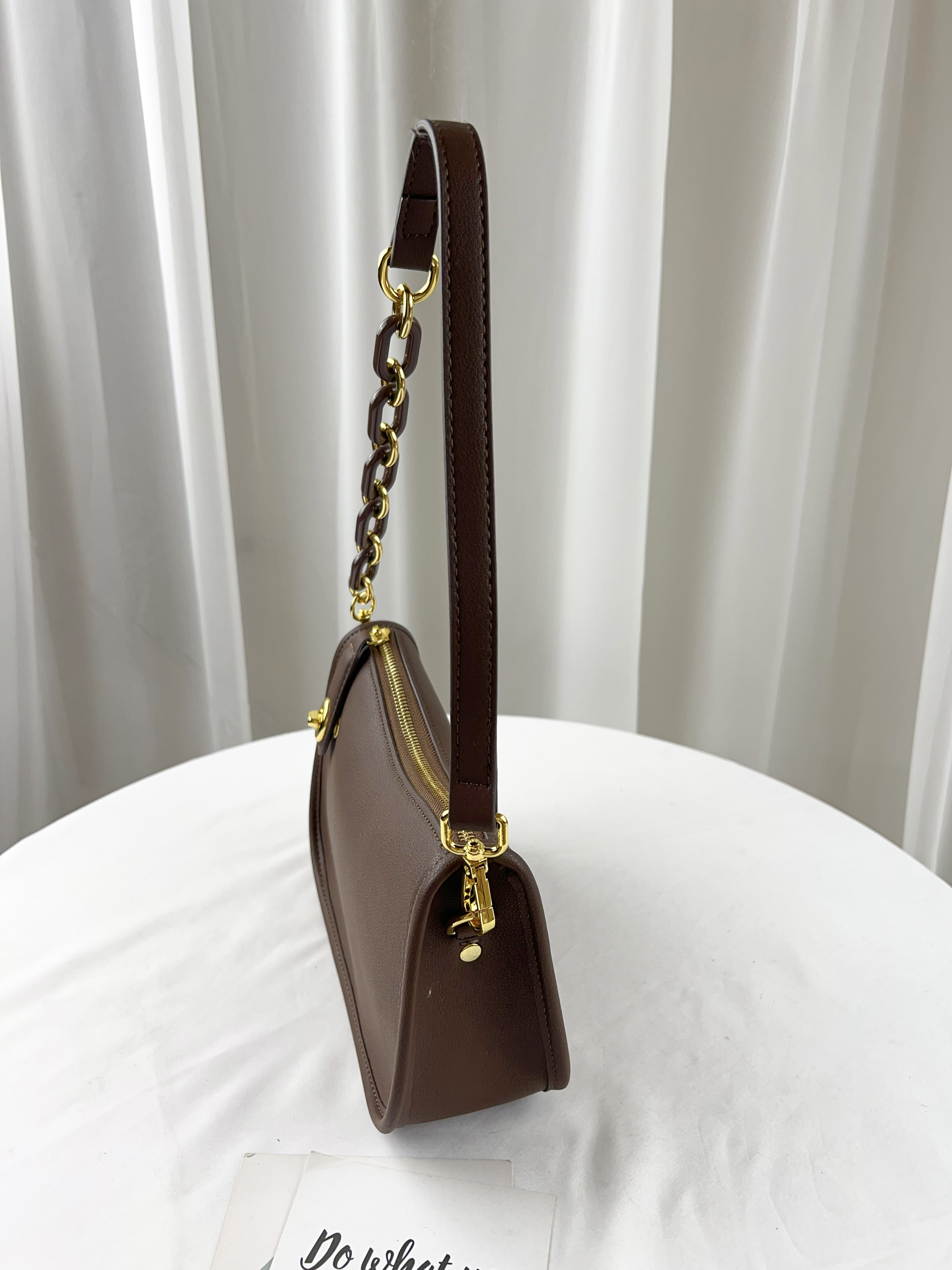 巧克力咖 真皮牛皮鏈帶肩背包 / 側背包  #SM-6232