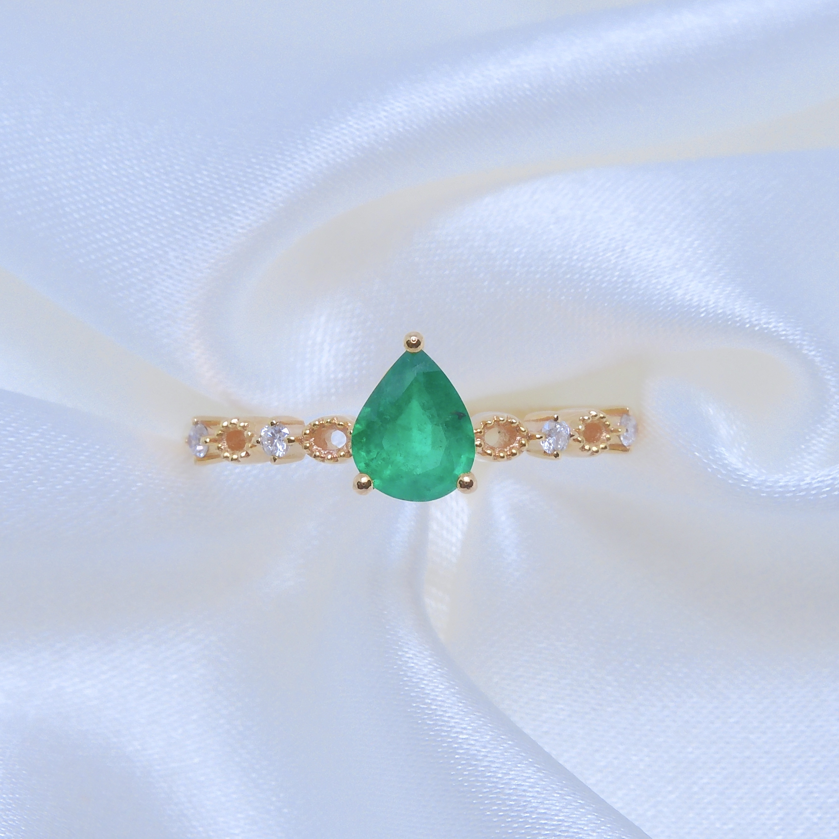 18K金 0.44ct 綠寶石戒指