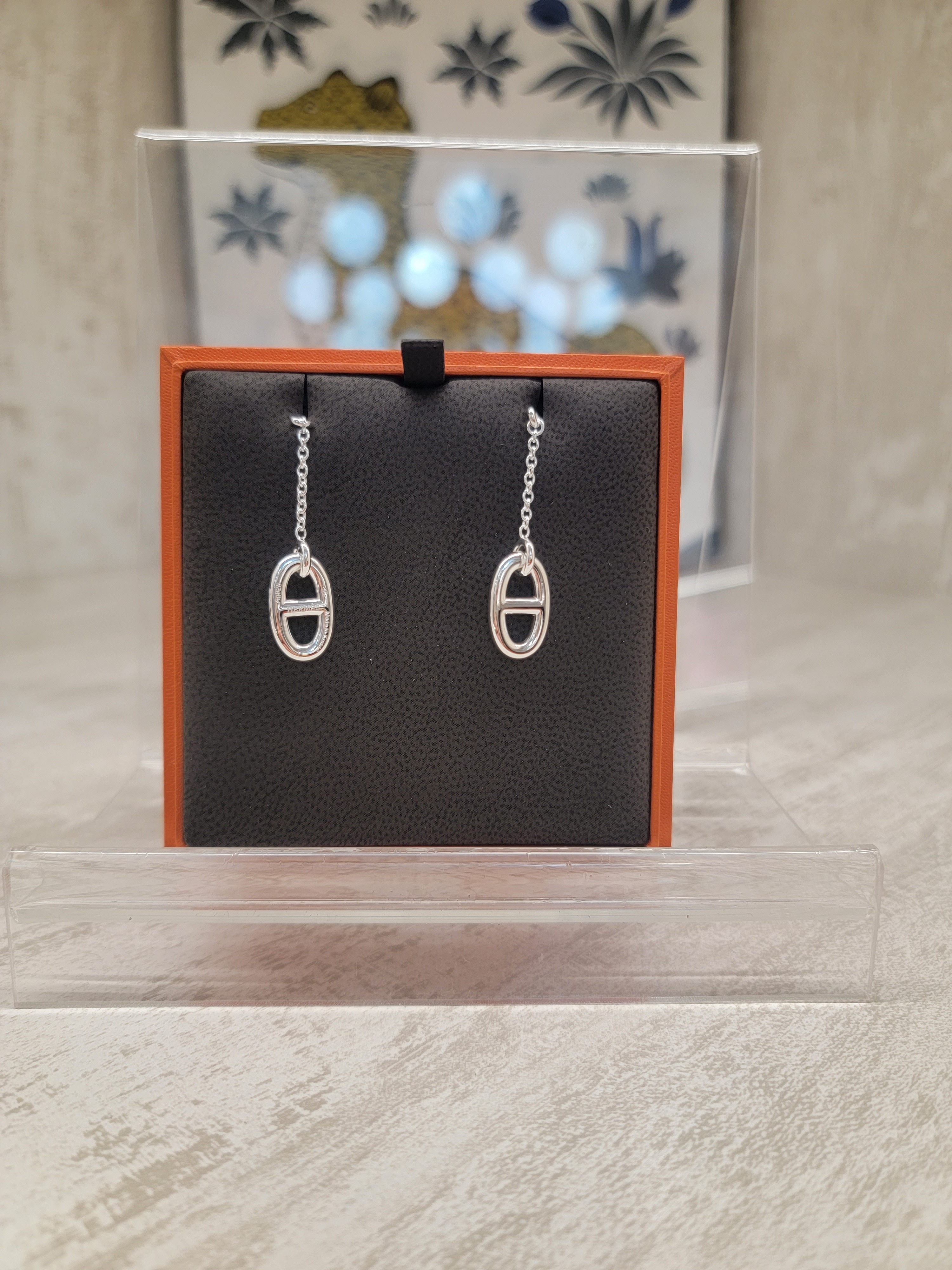 HERMES 925 Farandole DROP EARRINGS  純銀 豬鼻 垂吊 耳環
