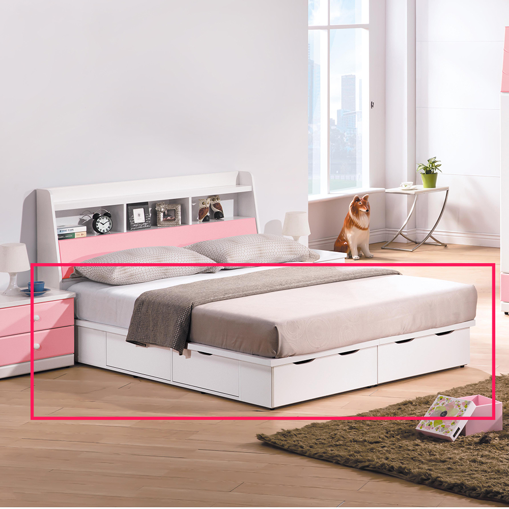 白色5尺六抽床底 白色5尺六抽床底