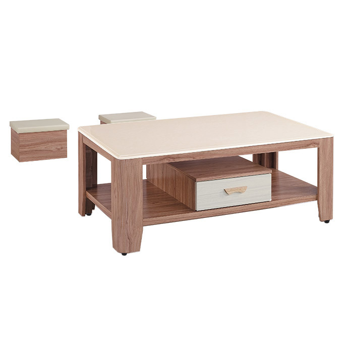 貝利亞柚木色石面大茶几