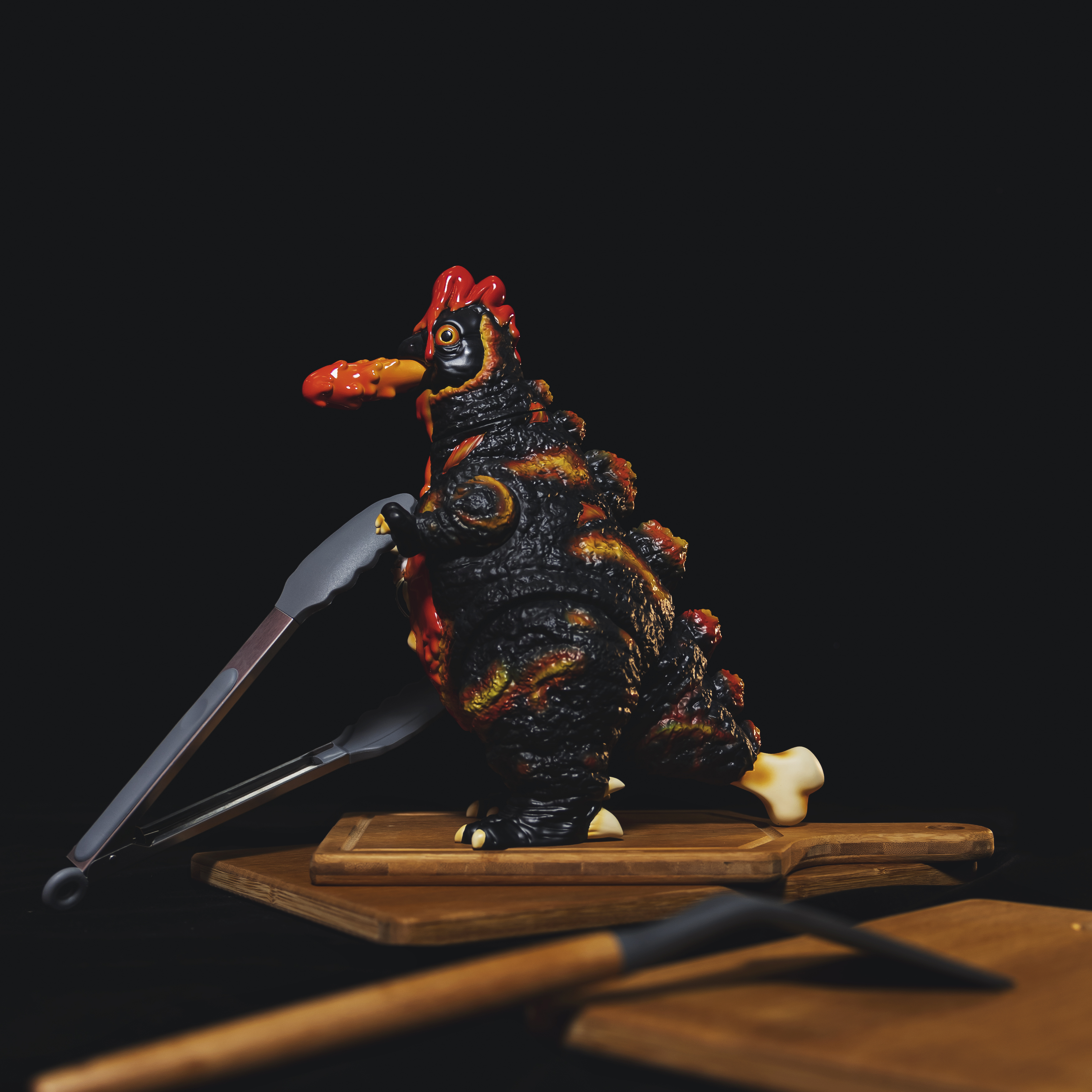 -(C022)-KAI JU FC LAB BURNING CHICKZILLA NEW ERA OF CHICKENS (BY FAT LANE TOYS) 熔岩 哥雞拉