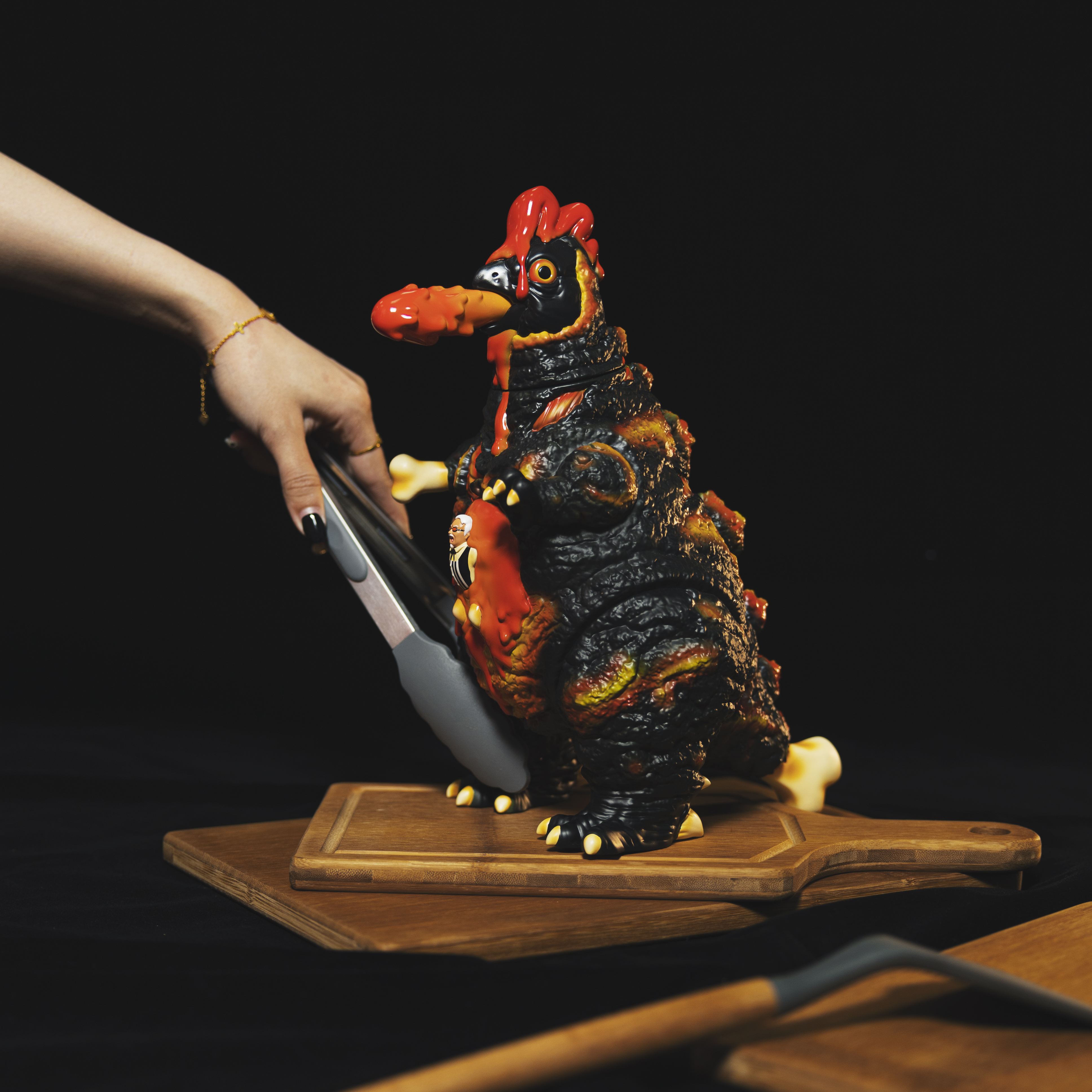-(C022)-KAI JU FC LAB BURNING CHICKZILLA NEW ERA OF CHICKENS (BY FAT LANE TOYS) 熔岩 哥雞拉