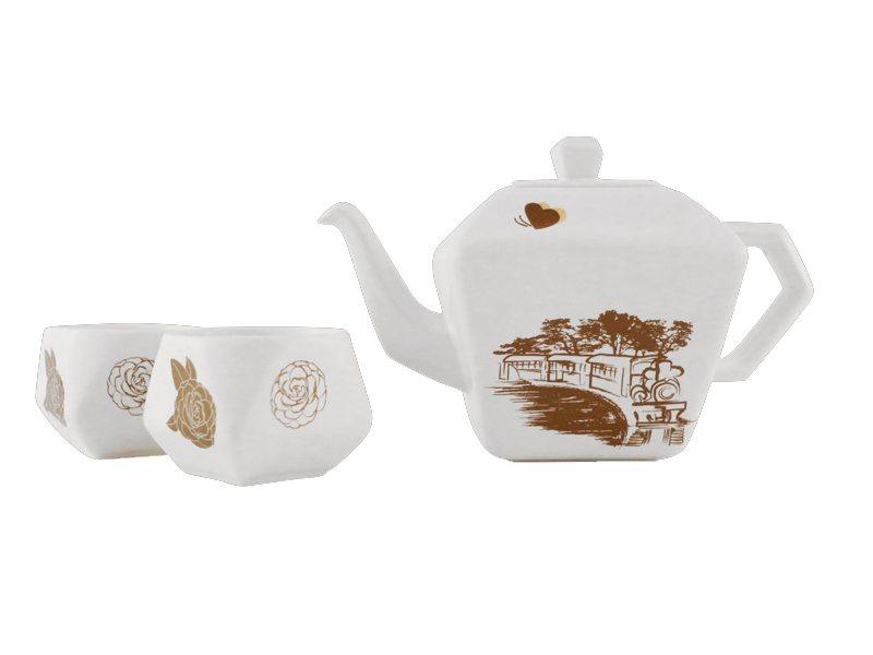 L41-3D風華台灣天燈後把茶具組（一壺二杯）