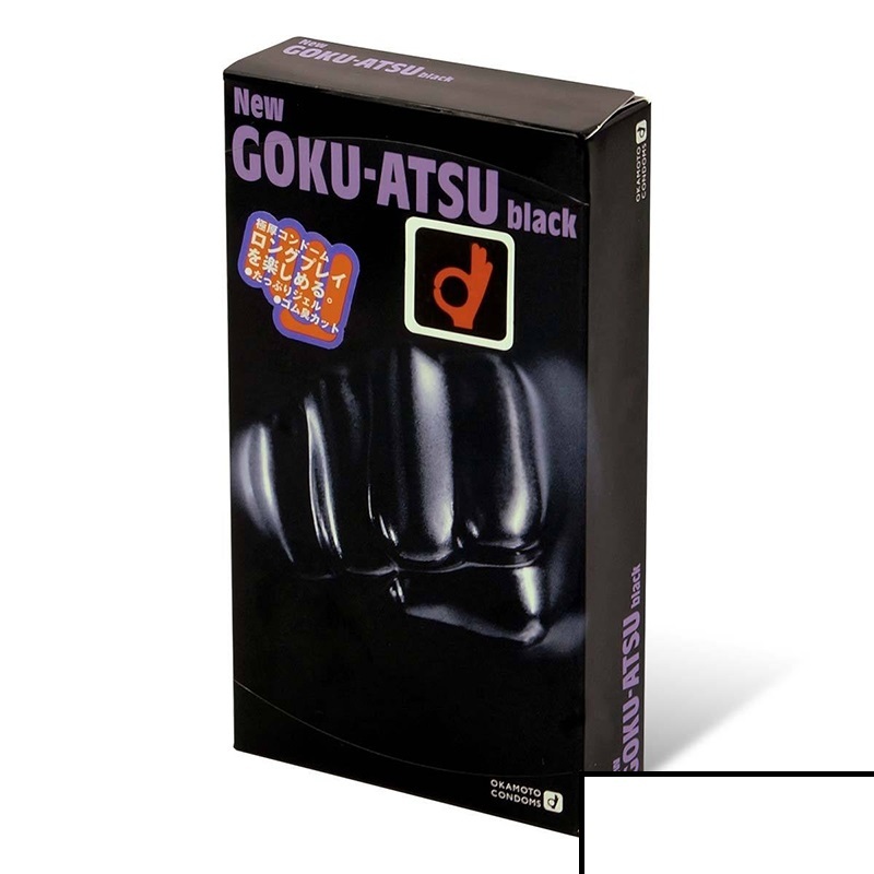 日本岡本 GOKU-ATSU 持久型黑色0.1cm 安全套／避孕套 (12個裝)