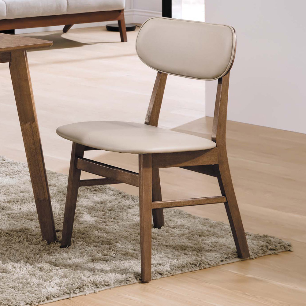 凱夫淺胡桃咖啡皮餐椅(RT336皮)