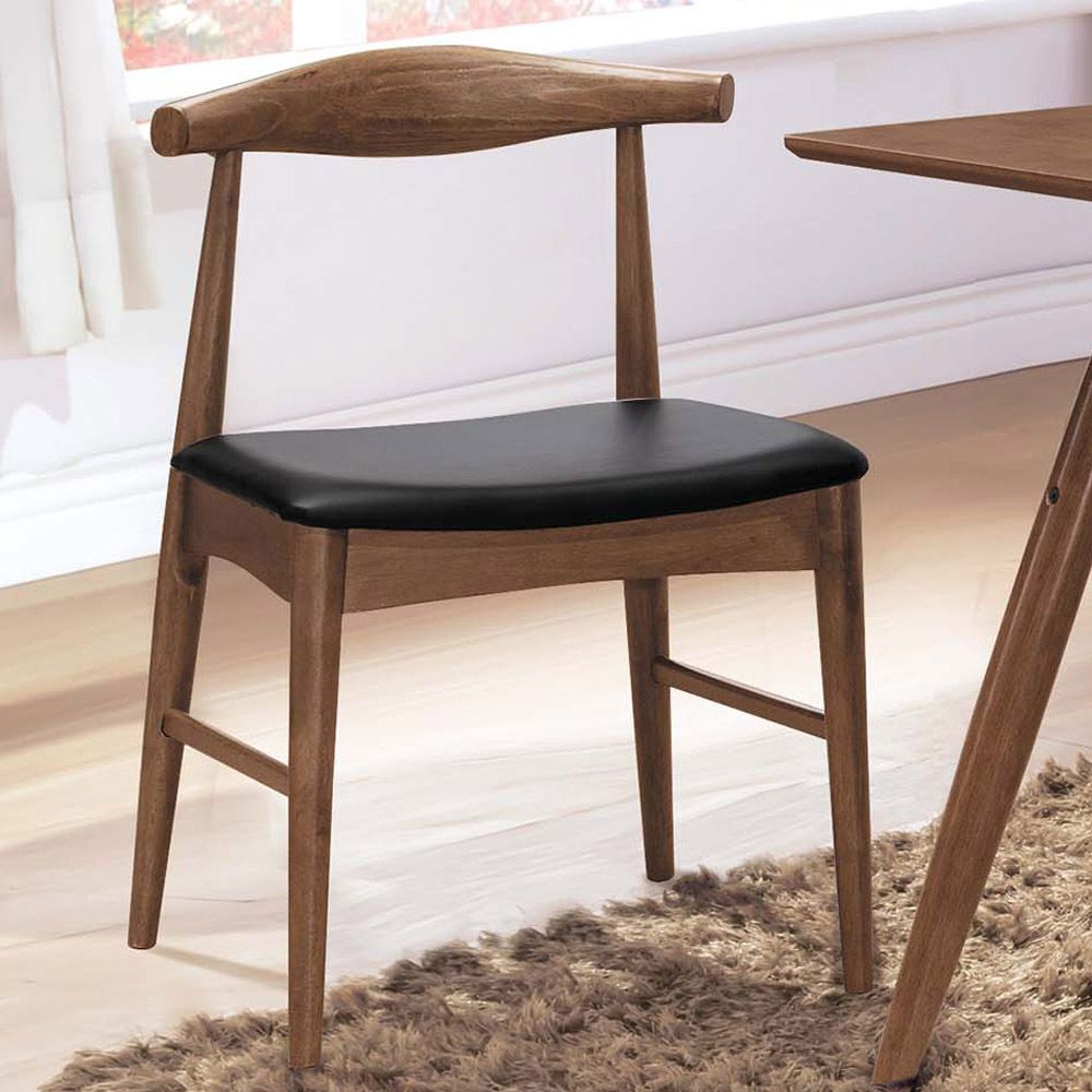 溫斯頓淺胡桃餐椅(RT514黑皮)