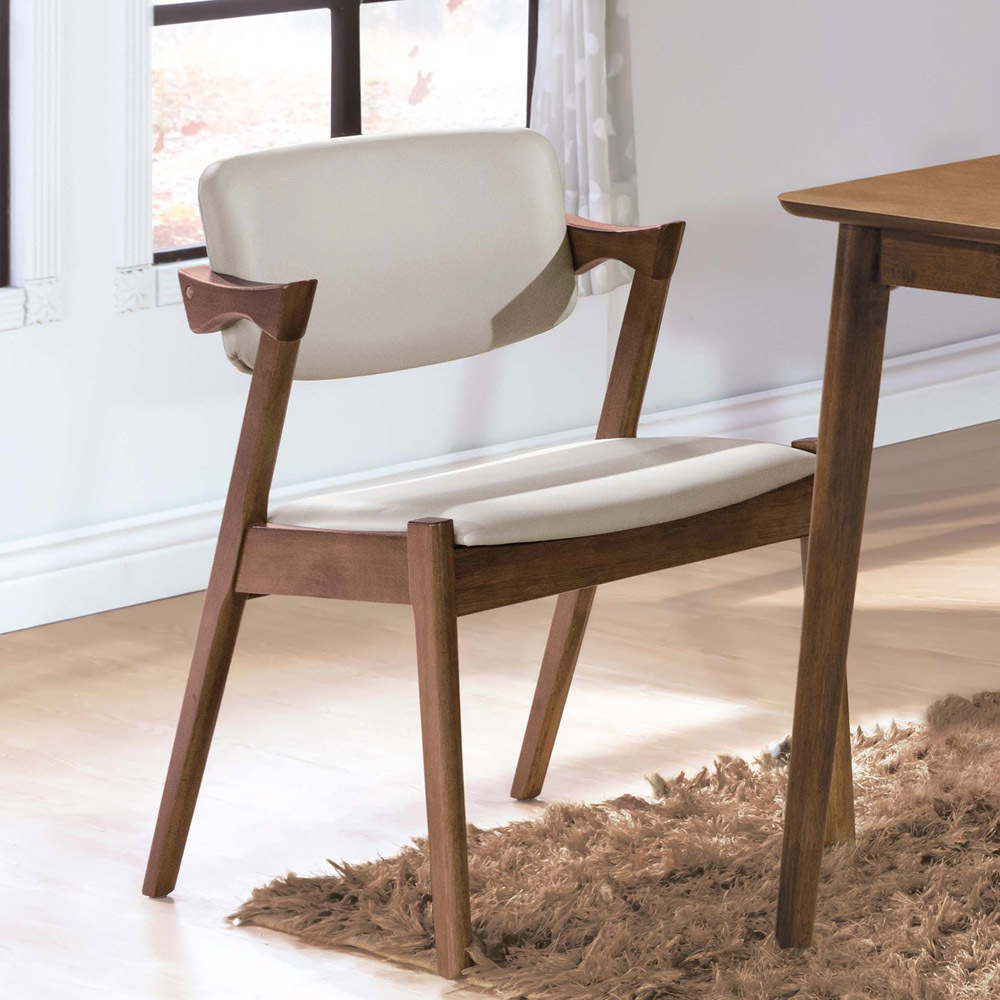 伯尼淺胡桃淺咖啡皮餐椅(RT355胡)