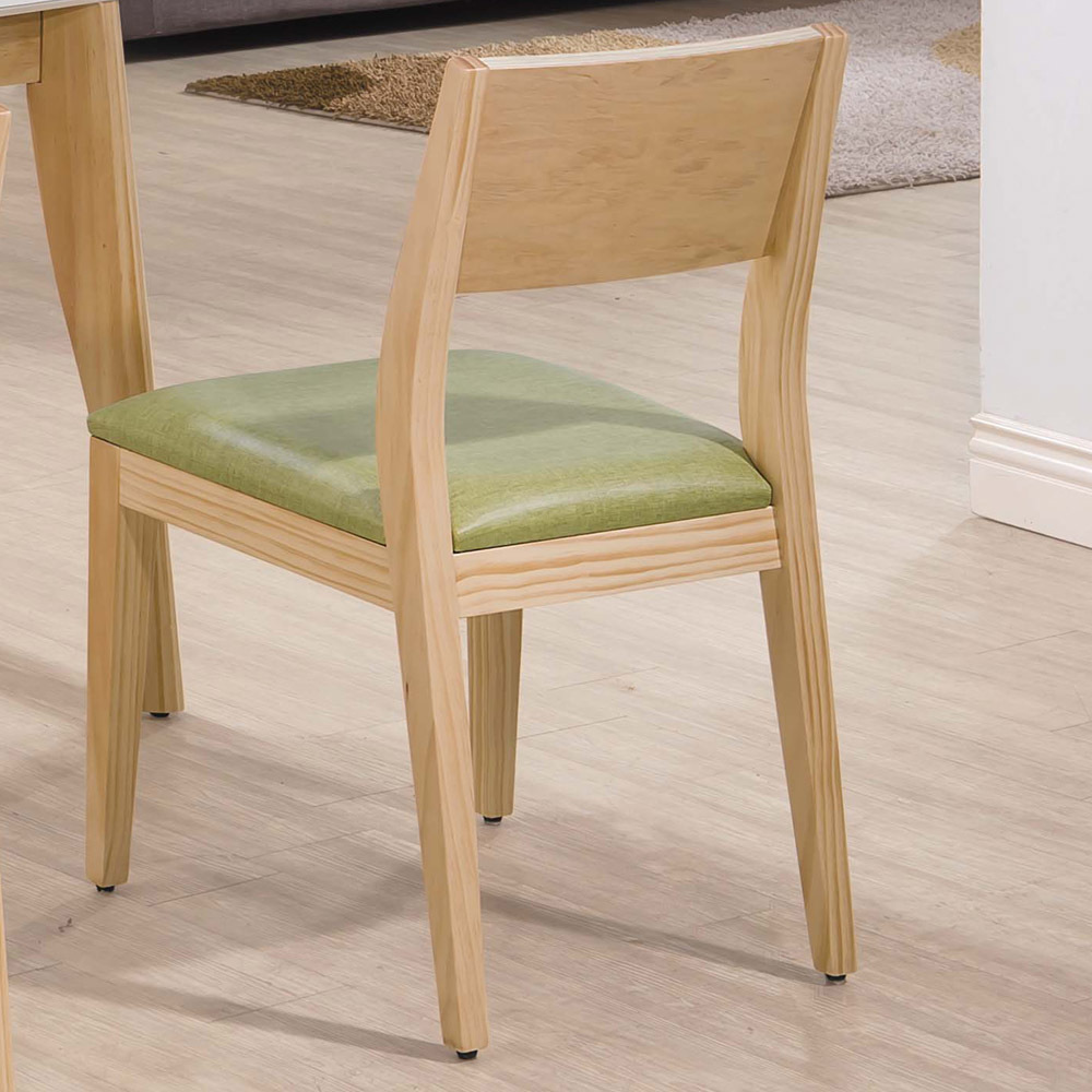 喬伊原木餐椅(綠皮)(HC05原木)