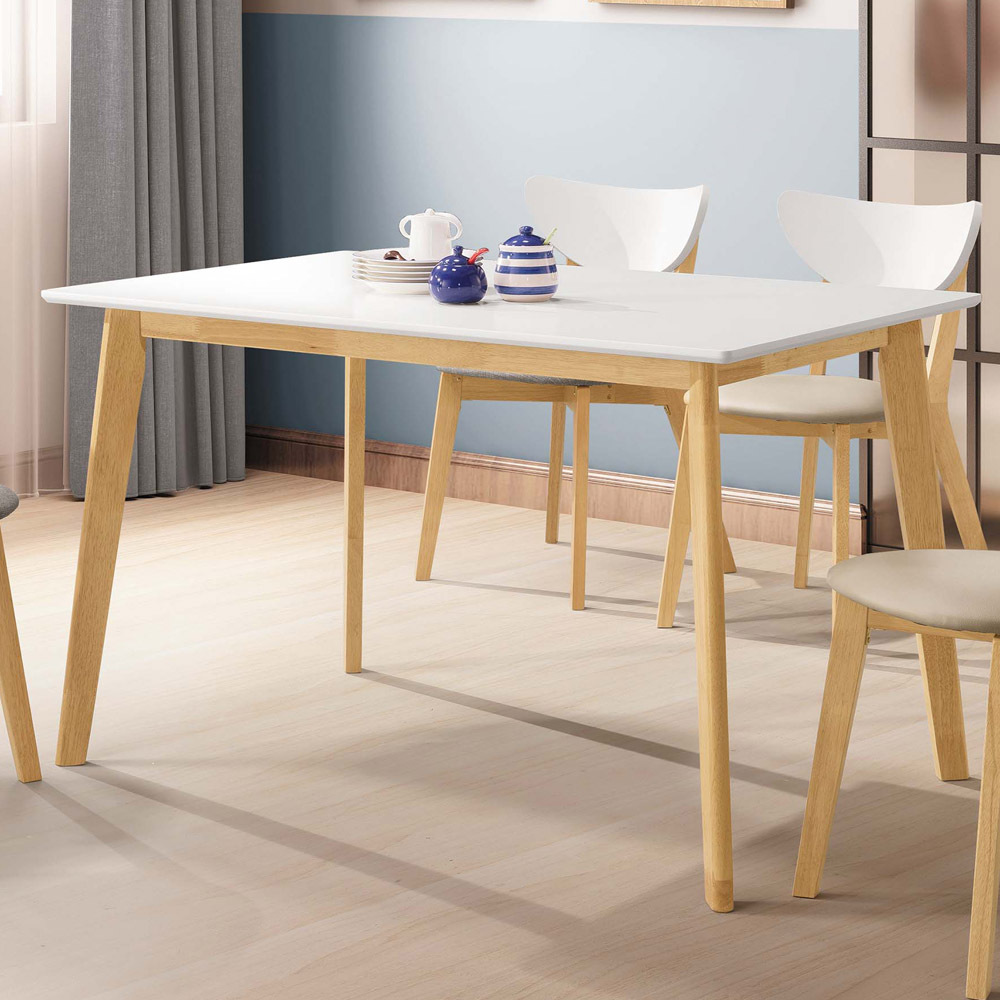 亨利4尺原木雙色餐桌(RT331原木+白面)