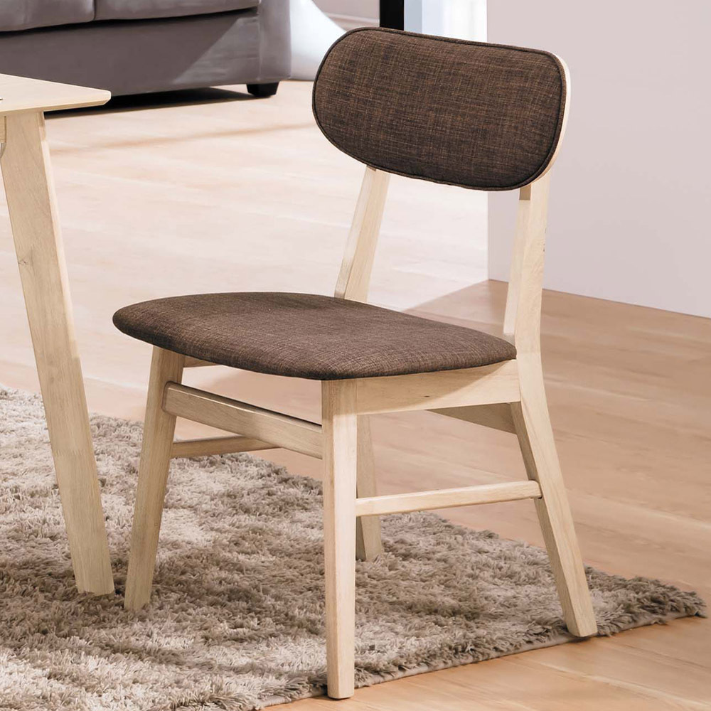 凱夫原木洗白咖啡布餐椅(RT336咖啡布)
