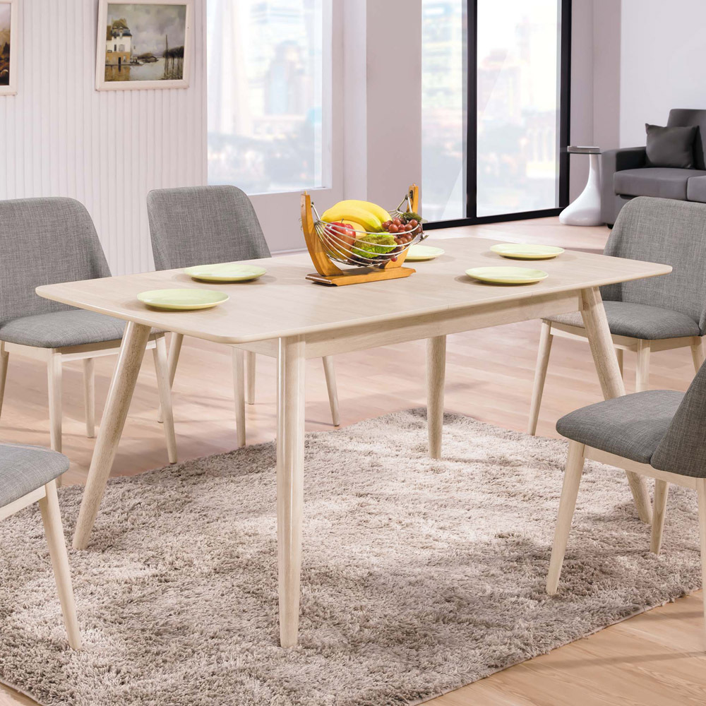 帕特原木洗白5.3尺拉合餐桌(RT401原木)