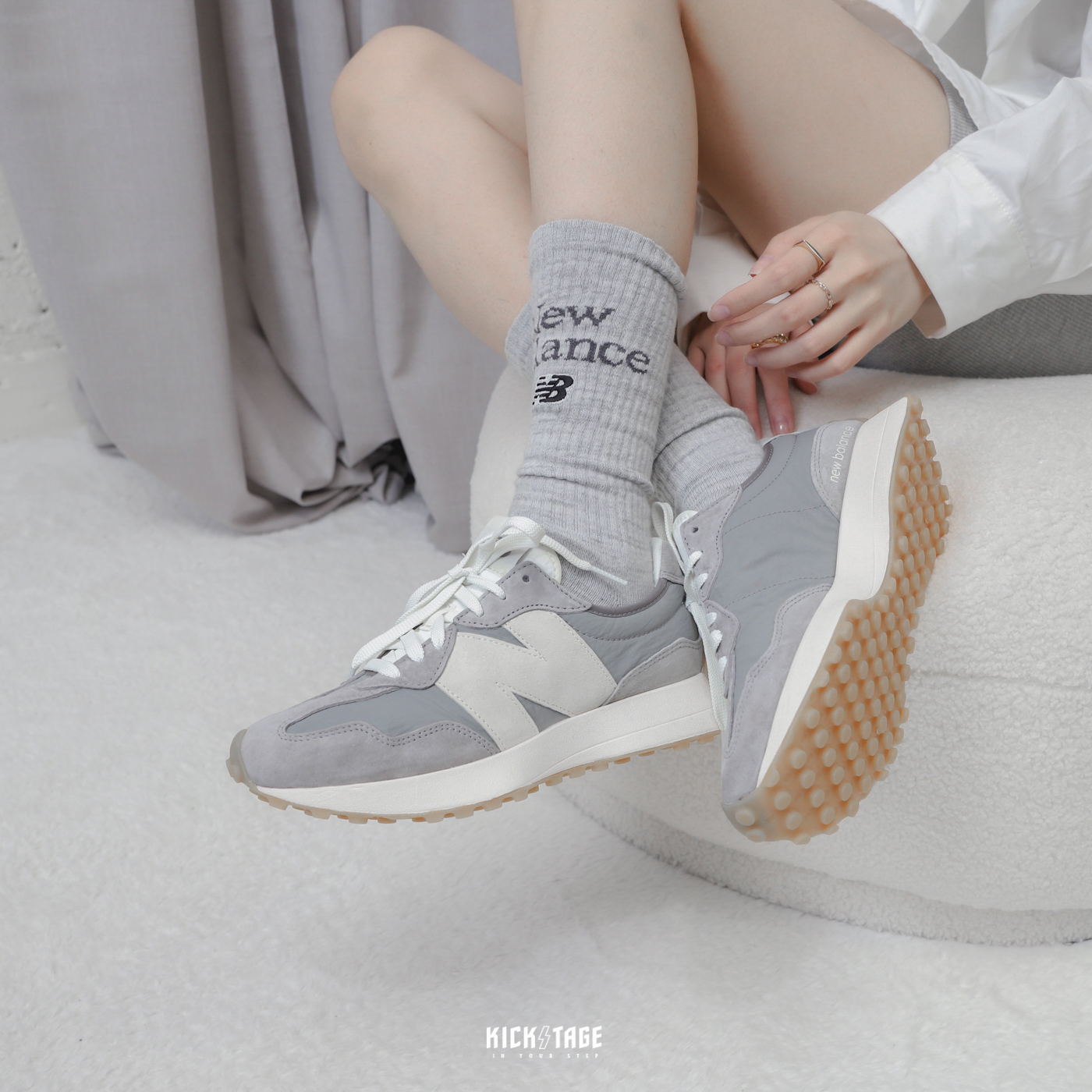 [特價售出無退換] 男女鞋 NEW BALANCE 327 NB327 迷霧灰藍【MS327KA1】午夜藍黑【MS327KB1】米白大N 莫蘭迪色 25SALE