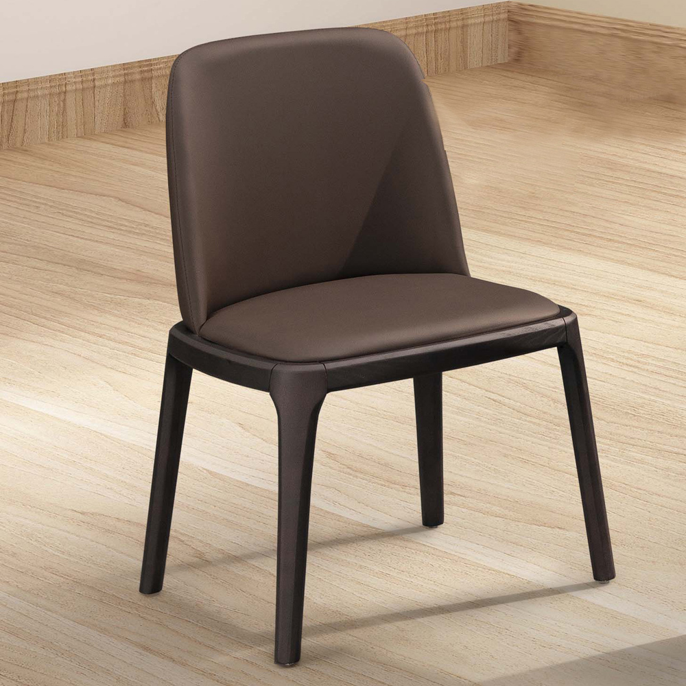 拉斐爾實木餐椅(Y358-1)(咖啡皮)