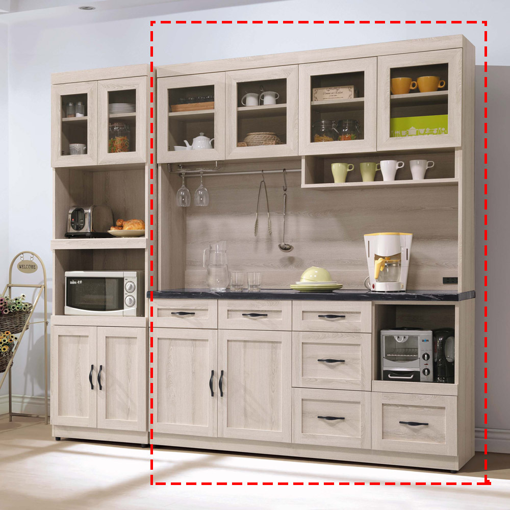 潔西石面5.3尺餐櫃(F154+C377+黑石)