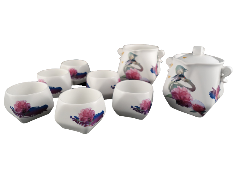 L77-3D藍鵲天燈茶具(一壺一海六杯)