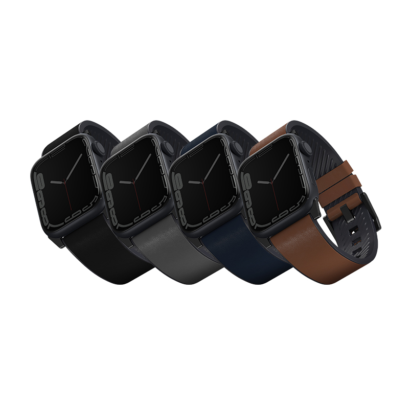 UNIQ Straden 防潑水皮革矽膠錶帶 49/46/45/44mm 共用款（for Apple Watch）