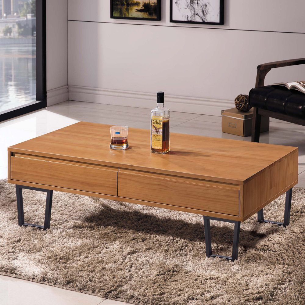 雷歐工業風全實木大茶几(A808)