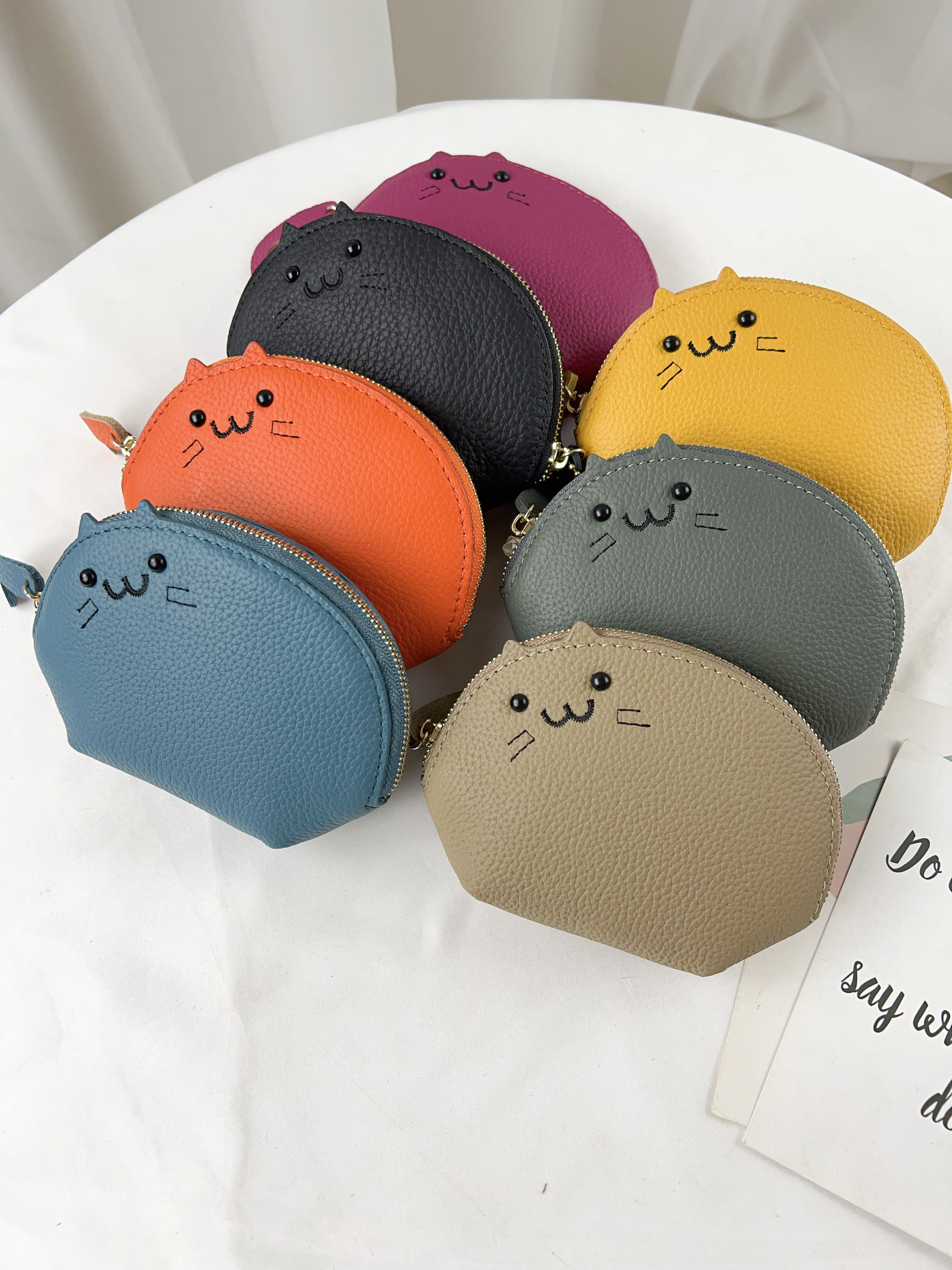 韓國貓咪真皮牛皮零錢包 #025