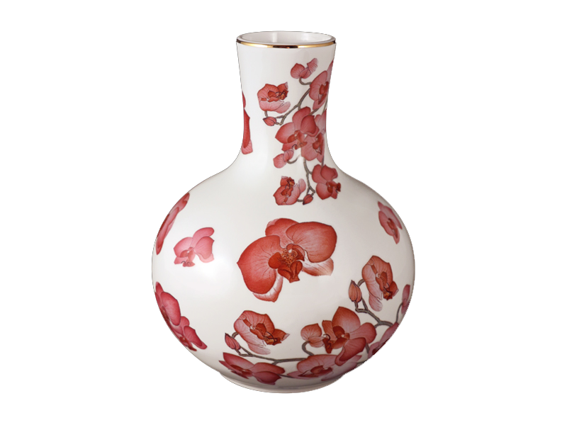 V14-蝴蝶蘭花長頸天球瓶