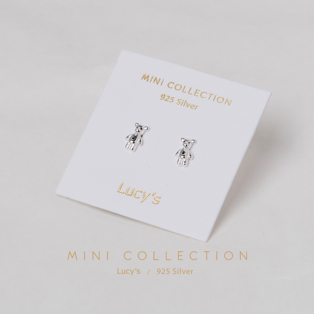 925純銀〔輕銀系列〕熊寶貝 耳環 (98591)